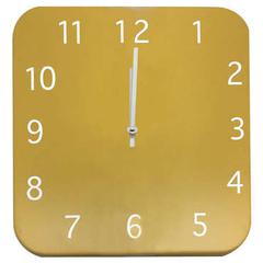 Horloge 33x33 cm perrin coloris jaune pas cher